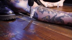 Installing El - Extreme bondage and pussy torment and boot domination - bound orgasms and trampling - SD - 13:02 video - from Clips4sale