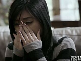 Devastated Oriental teen gets enticed and railed by her boyfriends lewd step brother - 6:16 video - featuring Ember Snow - from Lesbian8