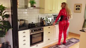 Try on Haul: Red Pvc Catsuit and Shiny Cotset, Curvy Body MILF Arya Grander - 4K - 4:16 video - from xHamster