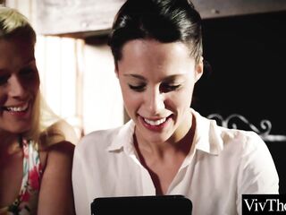 Hawt lesbian babes get lustful reading an erotic novel and pretty soon end up on daybed - HD - 12:16 video - from FreePorn8