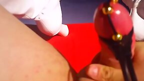 Electrified masturbation in white boots mystim plunging pete - HD - 3:35 video - from ManPorn