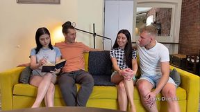 Our girls blindfolded us and swap places - Swinger Party - HD - 32:19 video - featuring Skye Young - from XVideos