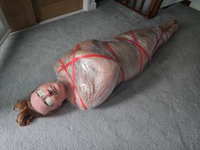 No Escape! Palette Wrap Mummification with Tegaderm Gag, Blindfold & Pulsing Lush Tease - HD - 10:22 video - from LoyalFans