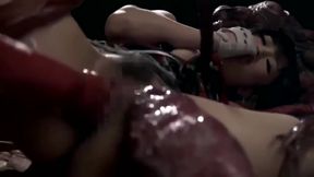 Okita's Okita, Brunette Babe Takes Tentacle Train to Town - HD - 100:11 video - from AbJav