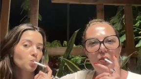 Stepmom and Stepdaughter blowing smoke in your face! - HD - 7:18 video - from Clips4sale