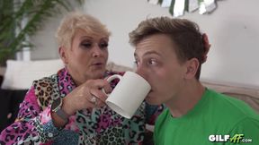 Perverted granny and shy dude filthy adult clip - 19:21 video - from Analdin