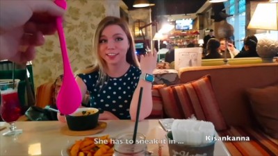 girl got an orgasm in a restaurant! - HD - 10:10 video - featuring Kisankanna - from GiveMeAPorn