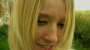 Skinny Russian whore is poking her twat with dildo outdoor - SD - 7:30 video - from AnySex