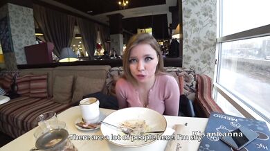 Took to a restaurant and cum in the throat in the toilet! She swallowed cum - HD - 7:11 video - featuring Kisankanna - from Juicexxx