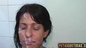 Hot Latina gets a massive facial in Rio de Janeiro - HD - 18:55 video - from Jizzberry