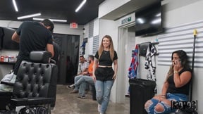 Naughty barber shop employee having sneaky sex - HD - 6:56 video - from Fapnado