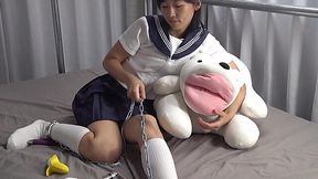 BDSM anal fuck with tiny Japanese babe in school uniform - HD - 10:25 video - from XGroovy