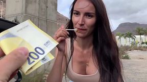 Hot brunette milf in blck stockings agrees for a quick sex in my car for some cash - HD - 10:24 video - from MyLust
