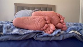 Indica Jane Plays Footsies with Male Roommate While Cuddling | Soles | Barefoot | SILENT - 4K - 15:44 video - from Clips4sale