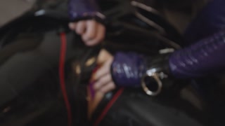 Miss Maskerade Latex couple with fucking machine in full rubber and bondage - HD - 32:54 video - from Pornzona