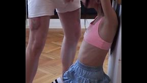 Hands tied above her head, Candie'_s ready for whatever I bring - that bulge isn'_t hiding anything - HD - 0:59 video - from XVideos