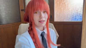 Makima’s orgasm will be the last thing you ever see—cosplay, intense eye contact, POV, solo girl