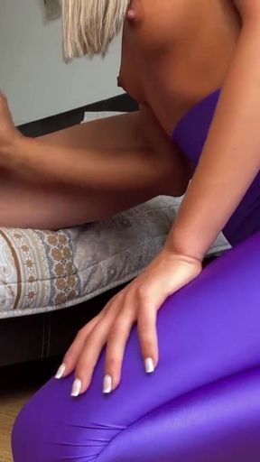Adeline Murphy in purple spandex leggings - Handjob & sounding - HD - 0:39 video - from FapHouse