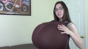 Breast Expansion - amateur girl next door in glasses on webcam - HD - 15:41 video - from Xtits