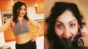 Yoga pants Asian stepsis swallows thick load post-workout - HD - 14:59 video - from Jizzberry