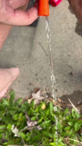 Peeing Through Catheter Outside - HD - 1:45 video - from FapHouse