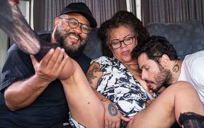 Curvy Granny Threesome Fucked in a Moving Van - 35:49 video - from FapHouse