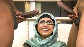 Arab whore Mia Khalifa's First Monster Cock Threesome - interracial hardcore - HD - 43:25 video - featuring Mia Khalifa - from Xtits