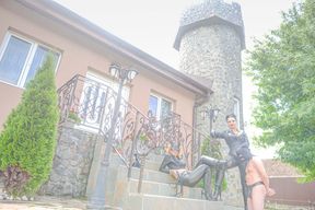 Slave worshiping Ezada and Zeida boots tied to Dracula Femdom Castle dragon - HD - 4:49 video - featuring Ezada Sinn - from LoyalFans