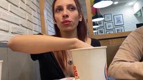 Publicl BJ & Fuck on Burguer King's Bathroom + Exhibitionism on the Street! - HD - 9:23 video - from FapHouse