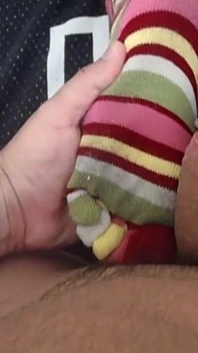 Amateur Girlfriend in Hot Sockjob POV - HD - 0:40 video - from FapHouse