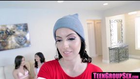 Young lesbian dyke gets her tight hole stuffed with a strap-on - 7:54 video - featuring Melody Parker - from LesVids