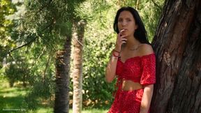 Seductive Russian Beauty Smoking Slim Cigarette Outdoors - HD - 8:20 video - from FapHouse