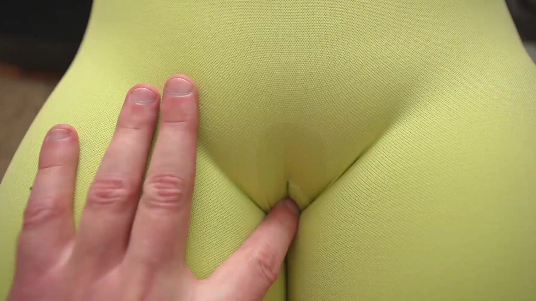 Plump Teen Lets Her BF Play With Her Puffy Pussy Through Her Yellow Leggings & Bare - HD - 12:50 video - from Fapality