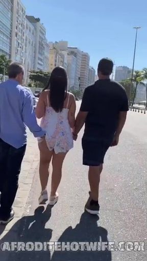 Married hotwife wife meeting strangers on the beach - Ass licking - HD - 12:01 video - from Xtits