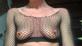 Nipple Play in Fishnet - HD - 5:06 video - from FapHouse