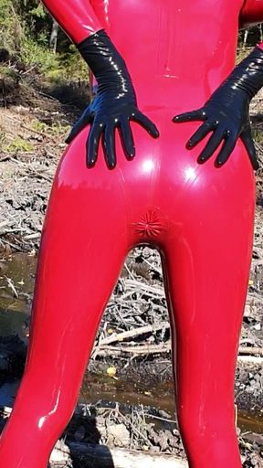 OnlyFans teaser - Latex catsuit in the forest - HD - 0:23 video - from xHamster