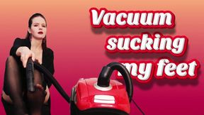 Vacuum sucking my perfect feet in black stockings - HD - 8:16 video - from Clips4sale