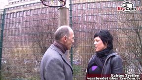 German grandpa flirts with housewife on the street and fucks her - HD - 21:08 video - from xHamster