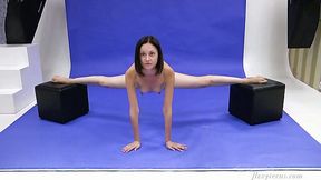Slender Russian teen Galina Markova does the splits and shows bald pussy - HD - 6:00 video - from AnySex