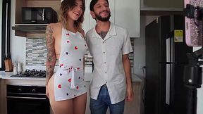 Apron on but instead of cooking she getting her pussy pounded on the table - HD - 11:21 video - from XGroovy