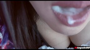 Horny Thai Asian sexy eyes scuk her husband cock in car public before swallow in her mouth POV - HD - 5:24 video - from xHamster