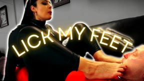 Foot Worship on human furniture, Matriarch Ezada Sinn’s bound chattel under Her soles - HD - 5:56 video - featuring Ezada Sinn - from LoyalFans