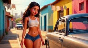 Hot Slim Favelada with Huge Ass Washes Car Wearing Tiny Wet Bikini Then Gets Fully Naked Covered in Thick Foam - HD - 7:08 video - from FapHouse