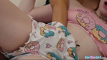 Stepdaughter Lilibet Saunders cuddles with her new divorced stepmom Elise London.The busty milf slides her hand down the bulky teens panties - 8:15 video - featuring Lilibet Saunders - from PornFreeNow