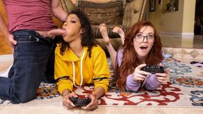 Gamer Girl Threesome Action - HD - 33:02 video - featuring Jeni Angel - from Brazzers
