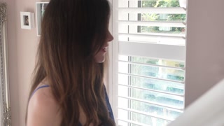 Hot Brunette Milf Hoovering the Stairs with no panties and a nightdress - HD - 2:58 video - from Pornfact