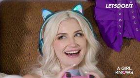 Gamer Girls Skye Blue, Angel Youngs & Mia Kay Lesbian Fuck After Gaming Session - HD - 12:24 video - featuring Skye Blue - from AbLesbian