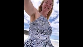 Outdoor beach sun sundress COUGAR taunt