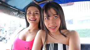 ”Thai teen GFs bi sex shaft sharing in SEXY amateur threesome” - HD - 10:00 video - from 4Wank
