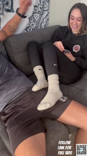 Sock-job with Nike socks on, I couldn't resist fucking her doggy style after . - HD - 2:33 video - from Pornzona